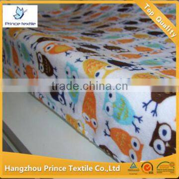 Yellow Owl Print Minky Change Pad Cover