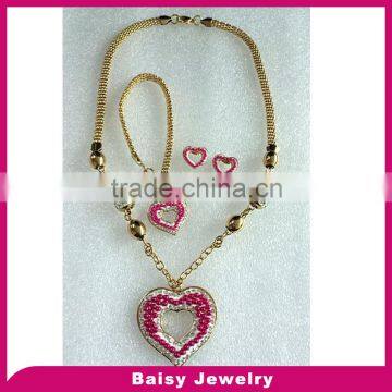 hot sell girls stainless steel gold jewelry half set