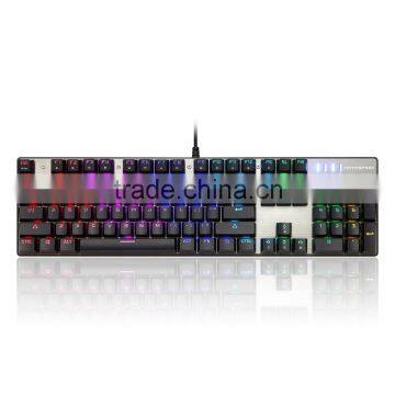 Motospeed RGB Backlit Wired Mechanical Gaming Keyboard with Blue Switches (Black+Sliver)