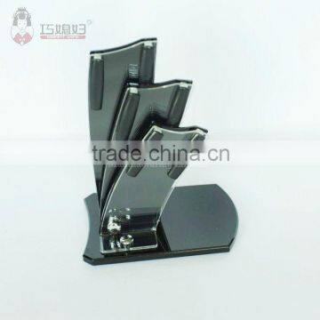 Black acrylic knife block