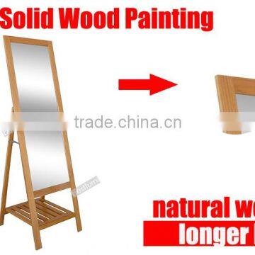 Free Standing Floor Length Mirrors Solid Wood Frame photo-2