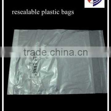 PO resealable self adhesive plastic bags for shirt packing