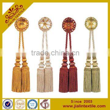 Rayon fabric bullion fringe tassel type decoration tassel with golden yarn