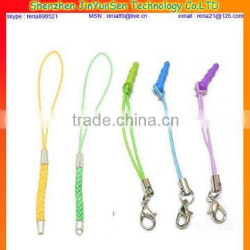 Wholesale Colorful cell phone strap with clip for promotion