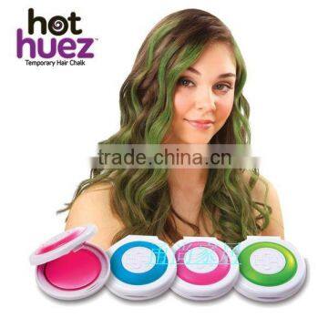 HUEZ BRAND round shape 4color a set blue green pink purle hair chalk easy use