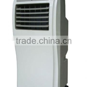 Evaporative air cooler with heater