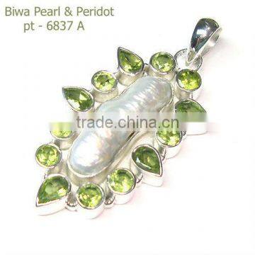 Silver pearl 925 pendant gemstone fashion jewelry