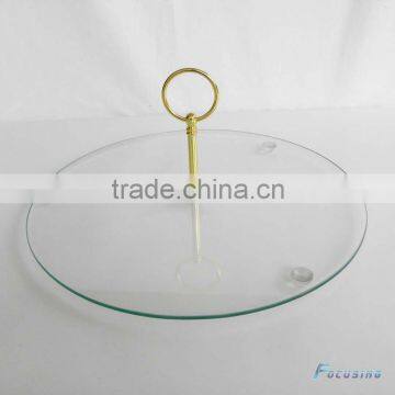 1-layer clear tempered glass cake stand