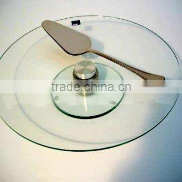 Eco-friendly 4mm thick tempered glass rotating lazy susan