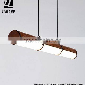 Endless Wooden LED Tube Pendant Lamp 3 Units Round Acrylic Tube Lighting Living Room Restaurant Bedroom Lighting