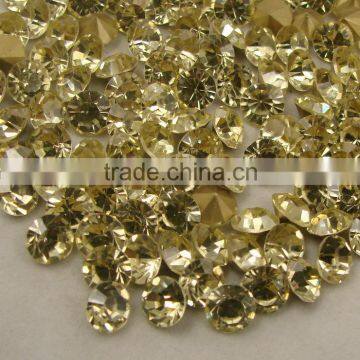 AAA grade well foiled ss40 jonquil color pointback rhinestone for DTY hobby