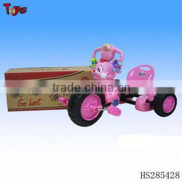 Pink rabbit sport car with light and music children pedal car