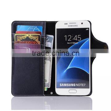 Luxury Genuine Leather Case Real Leather Wallet Case for Samsung Galaxy Note 7