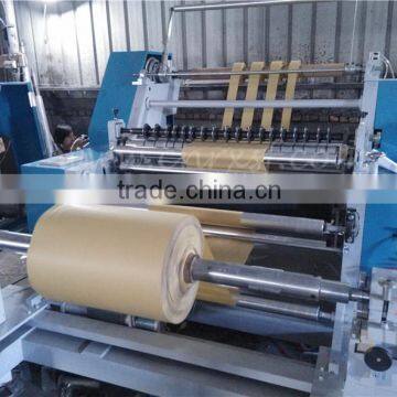 Horizontal type paper slitting and rewinding machine