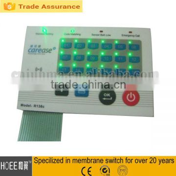 Custom Matrix remote controller application membrane keypad with LEDs