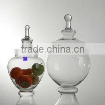 Clear glass jar with glass lid for food storage, honey