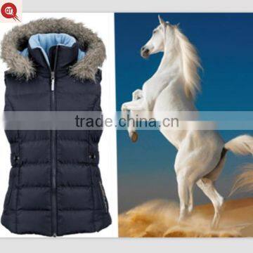 2016 Ladies Detachable Fur Trimming Hood Show Coat Horse Riding Vest, Equestrian Clothing Manufacturers