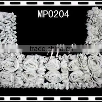 Pleated chiffon fabric rose collar