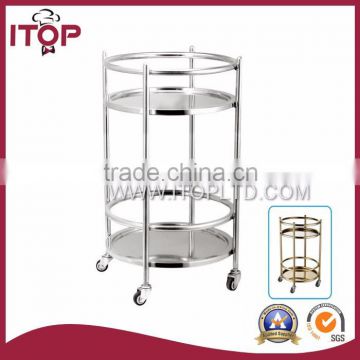 stainless steel collecting round trolley