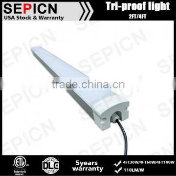 2ft 30W IP65 LED Tri-proof Emergency light, emergency tri-proof light with ETL DLC approved 5 Years