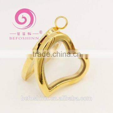 wholesale 316l stainless steel fashion floating heart charms gold locket designs pendants jewelry