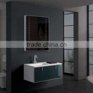 High quality led illuminated mirror cabinet for hotel with shaver socket