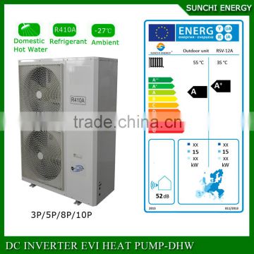 Ambient -25C winter 55C heating room save 75% power 12KW/19KW 35KW air source heat pump