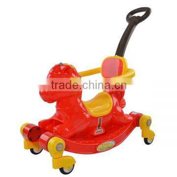 Plastic children toy tricycle with hobbyhorse function,wholesale baby rocking horse swing car