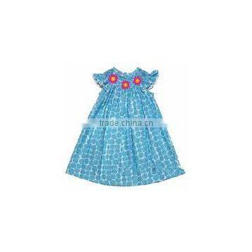 Girls fancy dress infant girls turquoise circles smocked dress stylish dress