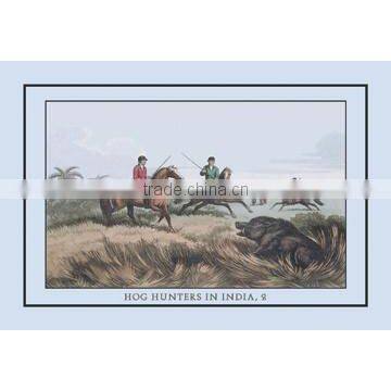 Hog Hunters in India No. 2 12x18 Giclee on canvas