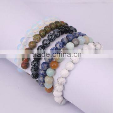 Charm Natural mixture Precious Stone Round Shape Beads Stone Chakra Healing Bracelets Jewelry