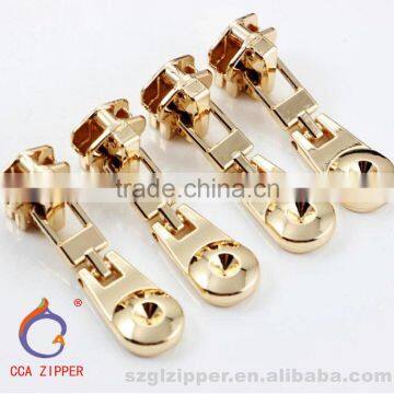 Latest design OEM Metal Gold zip zipper sliders