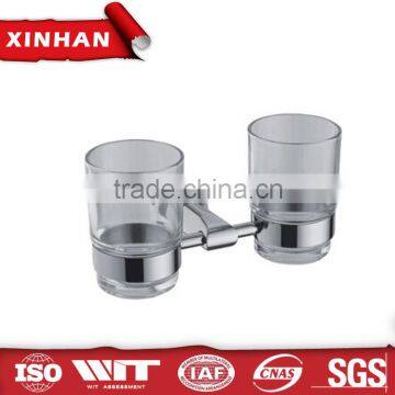 double glass cup tumbler holder wall mounted stainless steel cup holder