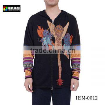 Embroidery Cashmere Sweater, Fashion Print Cashmere Sweater