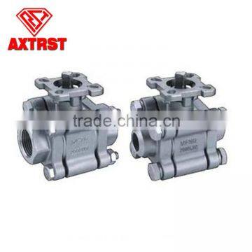 3pc stainless steel 2000WOG high pressure thread ball valve