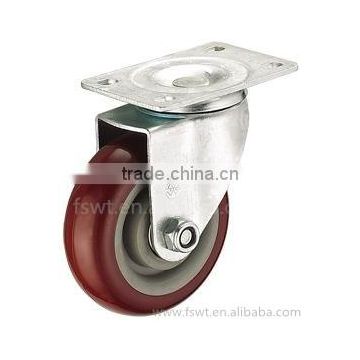 Double Bearing Swivel Plate 75mm Polyurethane Trolley Industrial Casters