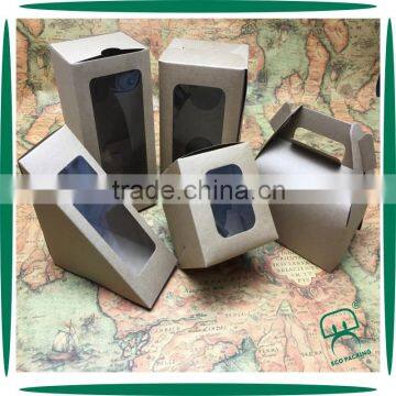 small kraft paper cake packaging with pvc window
