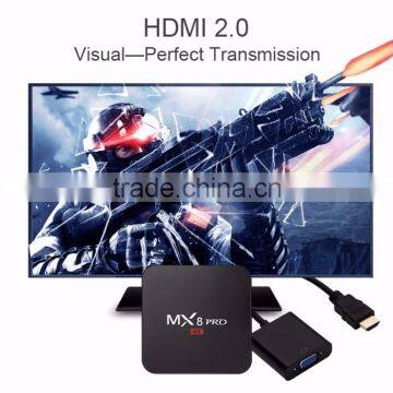 High Quality MX8 Pro With 4K Bluetooth Amlogic S905 Google 5.1 Quad Core tv Box Kodi Mx8 Pro Ott tv Box