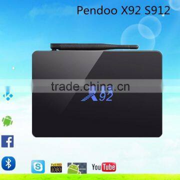 2.4GHz/5.8GHz s912 octa core android tv box x912 2016 box ott Pendoo X92 S912 2g 16g octa core KODI 17.0 tv box