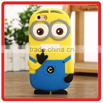 Cute Cartoon Yellow Despicable Me Minion Animal yellow people model silicon phone case for iPhone 6 6s plus