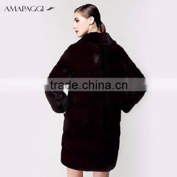 China Sale Dyed Real Mink Winter Fur Coat for Fashion Lady photo-3
