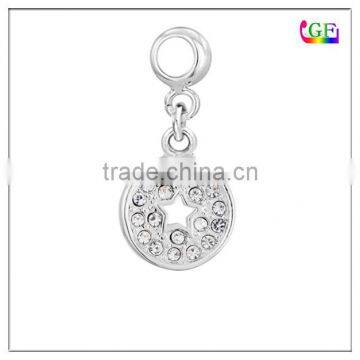 Zinc alloy Star Cutout Petite Dangle Bead charm in silver plated