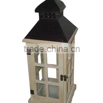 Brown Wooden Lanterns Black Top Iron Popular Styles photo-2