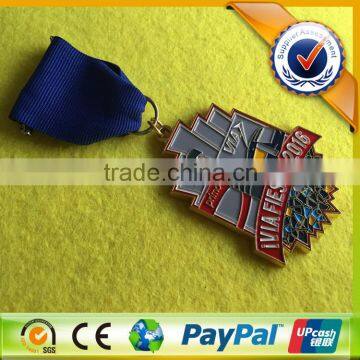 High quality metal enamel medal,custom gold silver bronze medal with ribbon