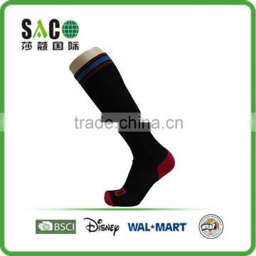 Personality stripe English letter jacquard black knee high cotton sports socks