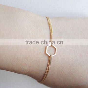 New Stainless Steel Plated Gold Bracelet Jewelry Design for Girls photo-4