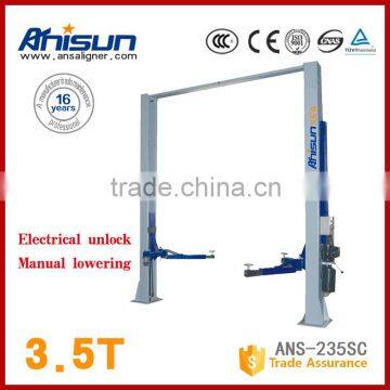 two post hydraulic cylinder frame car lift , clear floor car lift,3500kg