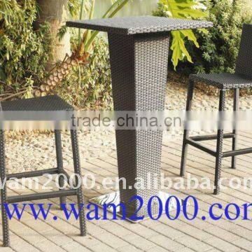 outdoor rattan high back bar chair for garden