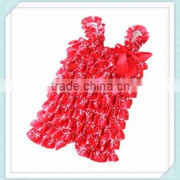 Baby Clothes Christmas Snowflakes Romper Petti Lace Romper XMAS Outfit Posh Petti Lace And Satin Rompers With Shoulder Straps