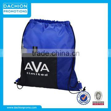 Dual Pocket Nylon Drawstring Backpack